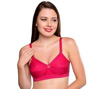 Trylo KPL Women's Non-Wired Bra Available in C/D/E/F/G/H/I/J Cups, Sizes 32 to 52 & Available Colour Black/Coral/Marun/Rasberry/Rose Gold/Skin/White, Rasberry, 44F