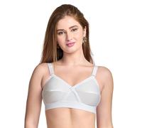 Trylo KPL Women's Non-Wired Bra Available in C/D/E/F/G/H/I/J Cups, Sizes 32 to 52 & Available Colour Black/Coral/Marun/Rasberry/Rose Gold/Skin/White, White, 44E