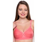 Trylo KPL Women's Non-Wired Bra Available in C/D/E/F/G/H/I/J Cups, Sizes 32 to 52 & Available Colour Black/Coral/Marun/Rasberry/Rose Gold/Skin/White, Coral, 42K US