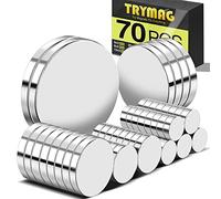 TRYMAG 70Pcs Refrigerator Magnets, 5 Different Size Small Round Magnets for Fridge, Durable Tiny Cicle Fridge Magnets Mini Rare Earth Magnets for Miniatures, Crafts, Whiteboard, Button Magntes