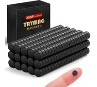 TRYMAG Black Small Refrigerator Magnets, 6x3mm Round Rare Earth 300Pcs Multi-Use Tiny Neodymium Fridge Magnets, Premium Cylinder Office Magnets for Whiteboard, Crafts, School