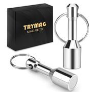 TRYMAG Keychain Magnets for Testing Brass, Gold Silver Jewelry Test Magnet Hanging Keys Holder, Silver, 2pcs, Modern