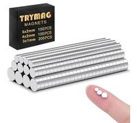TRYMAG Small Magnets, 400Pcs Rare Earth Magnets, 3 Different Size Tiny Mini Magnets for Crafts, Small Round Fridge Magnets for Miniatures, Refrigerator, Office, Kitchen Cabinet, Round Button Magnets