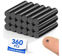 TRYMAG Small Magnets Black 360Pcs, 3x1mm Neodymium Magnets, Tiny Strong Small Round Magnets Rare Earth Magnets Mini Round Magnets Neodymium Magnets for Fridge, Office, Crafts, DIY, Science