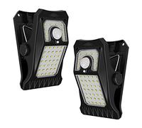 Tryme 90LEDs Solar Lights Outdoor Clip Motion Sensor Lights 3 Modes 3 Mounting Ways IP65 Waterproof Security Light for Chain Link Fence Camping Gate (2 Pack)