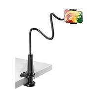 TRYONE Gooseneck Phone Holder Stand for Bed Flexible Arm Adjustable Cell Phones Mount Clamp on Desk Bedframe Compatible with iPhone 14 Pro Max 13 12 11 X SE Series/Samsung S22 or Other 4"-7" Devices