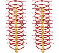 TRYQTYL 24pcs 2026 Year of the Horse Red String Bracelets - Chinese New Year Gifts 2026 Bulk [Authentic Golden Zodiac Design] Handmade Braided Lucky Protection