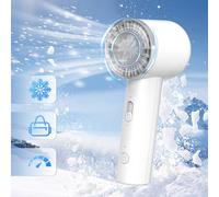 TryQueen Handheld Mini Fan with Ice Compress New Tech High Speed 2000mAh Rechargeable Stepless Speed Personal Fan Cooling Summer Low Noise Portable and Lightweight for Women Men Travel Camping Outdoor