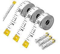 TrySalar Dual Sided Body Measuring Tape Measure for Body 3 Pack Double Scale Measurement Tape for Sewing Cloth Tailor 60 Inch/ 150 cm (White 3Pcs)