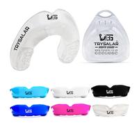 TrySalar Mouth Guards for Boxing Men Adult Youth Junior Mouldable Rughby Sports Slim Fit Boil and Bite Gum Shield with Box MMA Hockey Basketball Muay Thai Football (12+ Years, Transparent)