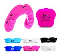TrySalar Mouth Guards for Boxing Men Adult Youth Junior Mouldable Rughby Sports Slim Fit Boil and Bite Gum Shield with Box MMA Hockey Basketball Muay Thai Football ((<11 Years), Pink)