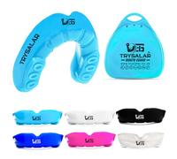 TrySalar Mouth Guards for Boxing Men Adult Youth Junior Mouldable Rughby Sports Slim Fit Boil and Bite Gum Shield with Box MMA Hockey Basketball Muay Thai Football (12+ Years, Baby Blue)
