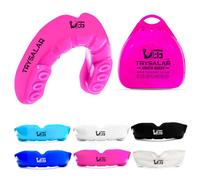 TrySalar Mouth Guards for Boxing Men Adult Youth Junior Mouldable Rughby Sports Slim Fit Boil and Bite Gum Shield with Box MMA Hockey Basketball Muay Thai Football (12+ Years, Pink)