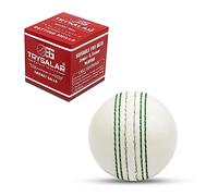 TrySalar® Soft Cricket Rubber Ball Indoor for Junior Youth Adult Training, Coaching, Practice Excellent Bounce with Durable Traditional Seams Stitched Outdoor (1 Pcs White)