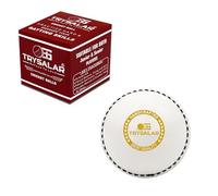 TrySalar Soft Cricket Rubber Ball Indoor/Outdoor for Junior Youth Adult Training, Coaching, Practice Excellent Bounce with Durable Traditional Seams Hand Stitched (White-1Pcs)