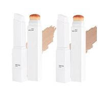 Tryskintle Korean 2 in 1 Colour Changing Foundation Stick, Full Coverage White Foundation for Mature Skin with Brush, Lightweight & Hydrating, Long-Lasting Base Makeup for Natural Finish (#3+#4)