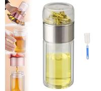 Tryteava Glass Infuser, Tea and Water Separation Teava 3-in-1 Smart Tea Infusers Flip Brew Design, Double Glazing Try Teava Teas Infuser Hot Or Cold Ready for All Teas (Primary Color, 350ml)