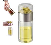 Tryteava Glass Infuser, Teava 3-in-1 Smart Tea Infuser, Tryteava Tea I nfuser, Double Layer Stainless Steel Leak Proof T ea Water, Hot & Cold Brew, for Loose Teas,Teaspoon (C,500ml)