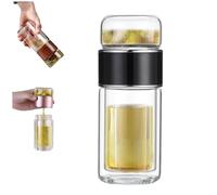 Tryteava Glass Infuser, Teava 3-in-1 Smart Tea Infuser, Tryteava Tea I nfuser, Double Layer Stainless Steel Leak Proof T ea Water, Hot & Cold Brew, for Loose Teas,Teaspoon (B,500ml)