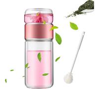 Tryteava Glass Infuser, Tryteava 3-in-1 Smart Tea Infuser, Tryteav Tea Pot,Portable Glass Double Wall Tea Infusers with 304 Stainless Steel Filter,Hot Cold Ready,Flip & Brew Design