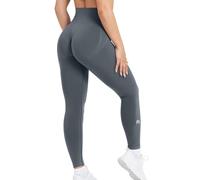 TRYTO SOUL Seamless Scrunch Effortless Leggings Workout Regular Length, Stretchy Coal, S