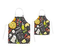 TRYTUTRY Parent Kid Aprons with Pocket - Cute Mom and Daughter Apron, Adjustable Neck Buckle Adult and Kid Aprons for Artists Chef Baking Cooking