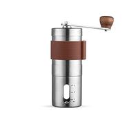 Tryway Portable Coffee Grinder with Vacuum Cup and Filter - All-in-One Travel Coffee Maker with Mug and Manual Coffee Grinder for Espresso Machine (304 Brown)