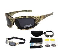 Tryway X7 polarized Sunglasses Tactical eyewear 4LS Mens Military Bullet-proof airsoft shooting Gafas UV400 smoke lens Motorcycle Bike Cycling Goggles (Camo)