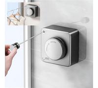 Trywise Outdoor Clothes Lines for Outside,Non-Sagging No-Punch Wall Mounted Indoor Washing Line,Stainless Steel Wall Mounted Washing line-5.1M(Grey)