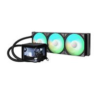 TRYX Panorama 360 ARGB Black 360mm AIO 6.5'' AMOLED Curved Screen 3D Anamorphic Effect Display Customizable AIO Cooler 360mm Asetek 8th Gen 320w TDP ARGB Fan Intel LGA 1851/1700/1200/115X AMD AM5/AM4