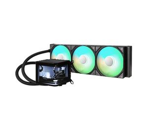 TRYX Panorama 360 ARGB Black 360mm AIO 6.5'' AMOLED Curved Screen 3D Anamorphic Effect Display Customizable AIO Cooler 360mm Asetek 8th Gen 320w TDP ARGB Fan Intel LGA 1851/1700/1200/115X AMD AM5/AM4