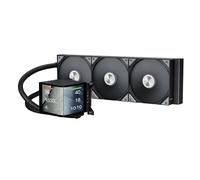 TRYX Panorama 360 Black 360mm AIO Water Cooler | 6.5'' 3D Anamorphic Effect AMOLED Curved Screen - 320w TDP - Magnetic Performance Fans - for Intel & AMD CPUs