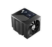 TRYX TURRIS 620 Dual Tower CPU Air Cooler with 5.0-Inch 720p IPS LCD Display, 280W TDP, Six Heat Pipes, Rail-Mounted ROTA Fans, AM5 & LGA1700 Compatible - Black