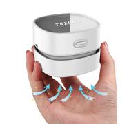 TRZLIFE Upgraded Mini Desk Vacuum Cleaner - Durable Accessory for Desktop, Drawer, Countertop - Sucks Tiny Items and Crumbs - Ideal Tech White Elephant Gift