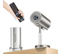 TS-3 Mini Projector with Hidden Stand,4K Electric Focus 1280 * 720P Wireless Smart Projector with Wifi & Bluetooth,90°Adjustable Portable Home Projector Support HD/USB/Phone/TV,3D Surround Sound