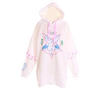 TS-38-F2 Evil Bunny Angel Rabbit Oversized Look Hooded Sweatshirt Pullover - Pastel Goth Lolita Harajuku Kawaii - Einheitsgröße, Große Größen, White