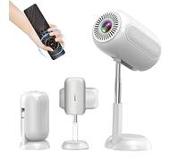 TS-6 Mini No-Installation Projector with Stand,4K 1080P Electric Focus Smart projector with Wifi & Bluetooth,90°Adjustable Portable Projector for Home Theater,Support PC/USB/Phone/TV/Laptop