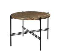 TS Coffee Table Round Ø55 Black/ Brown Emperador Marble