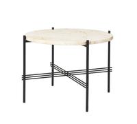 TS Coffee Table Round Ø55 Black/ White Travertine