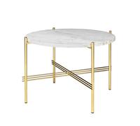 TS Coffee Table Round Ø55 Brass/ White Carrara Marble