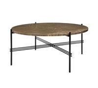 TS Coffee Table Round Ø80 Black/ Brown Emperador Marble