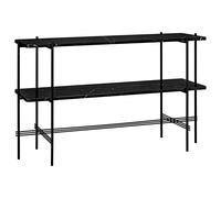 TS Console Table H72 cm w. 2 Shelves Black/ Black Marquina Marble