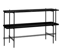 TS Console Table H72 cm with 2 Shelves and Tray Black/ Black Marquina Marble