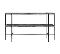 TS Console Table H72 With 2 Shelves and Tray Black/ Grey Emperador
