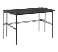 TS Desk 120 x 60 cm w. Black Base and Black Marquina Marble Top