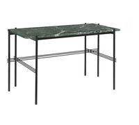 TS Desk 120 x 60 cm w. Black Base and Green Guatemala Marble Top