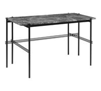 TS Desk 120 x 60 cm with Black Base and Gray Emperador Marble Top