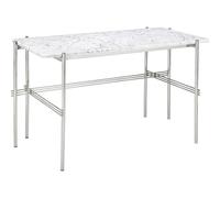TS Desk 120x60 Polished Steel/White Carrara Marble