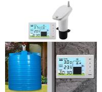 TS-FT005 Water Level Gauge for Tanks 1-5 m Range with 4.3" LCD Display, IP65 Weatherproof Transmitter, Wireless up to 10