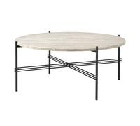 TS Outdoor Coffee Table Round Ø80 White Travertine/Black